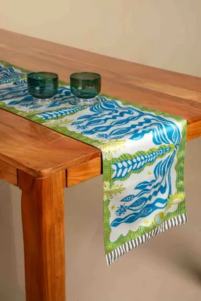 Twin Tree Aqua Blue Table Runner