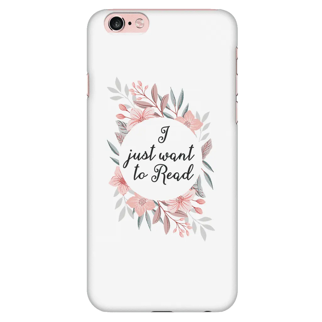 want to read floral phone case white