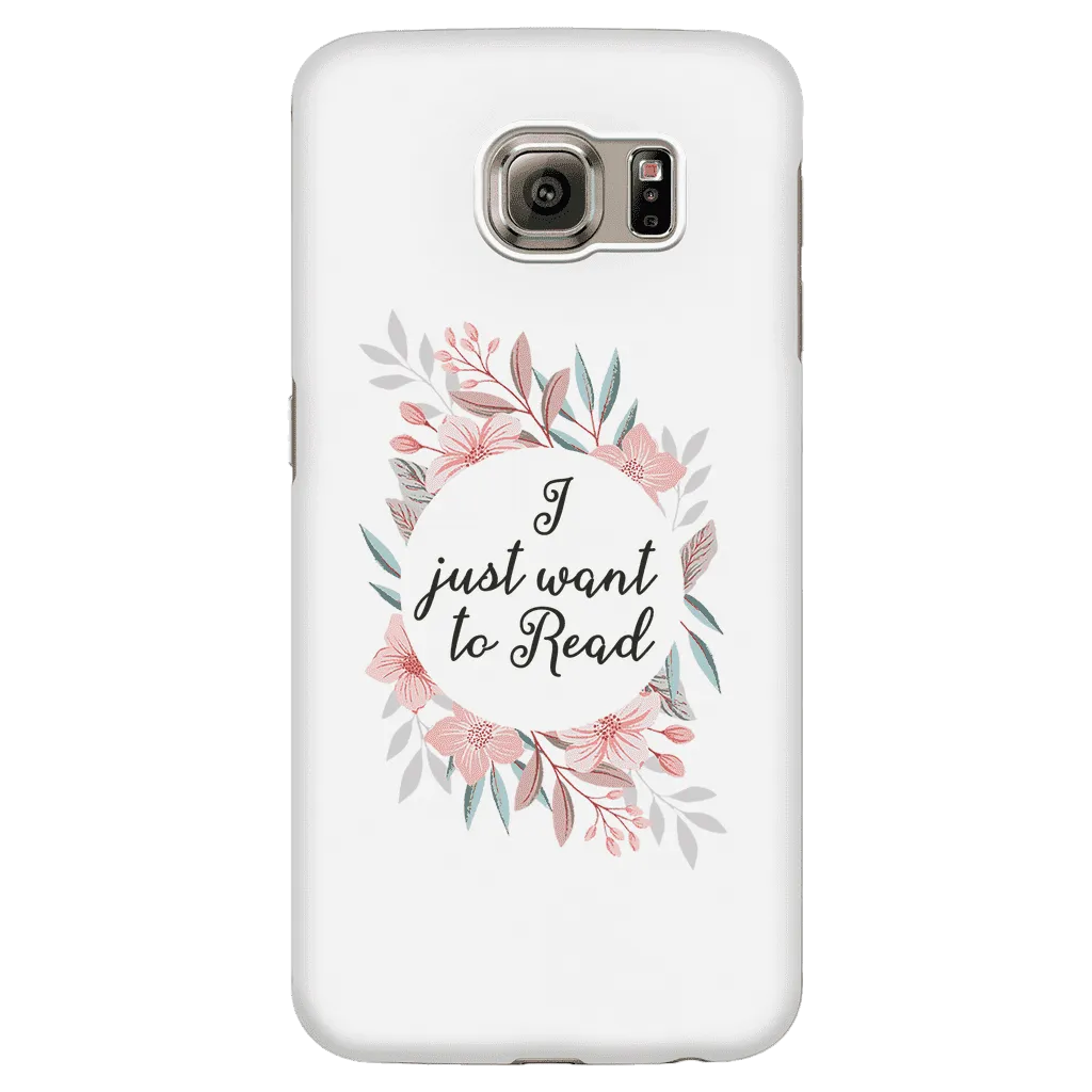 want to read floral phone case white