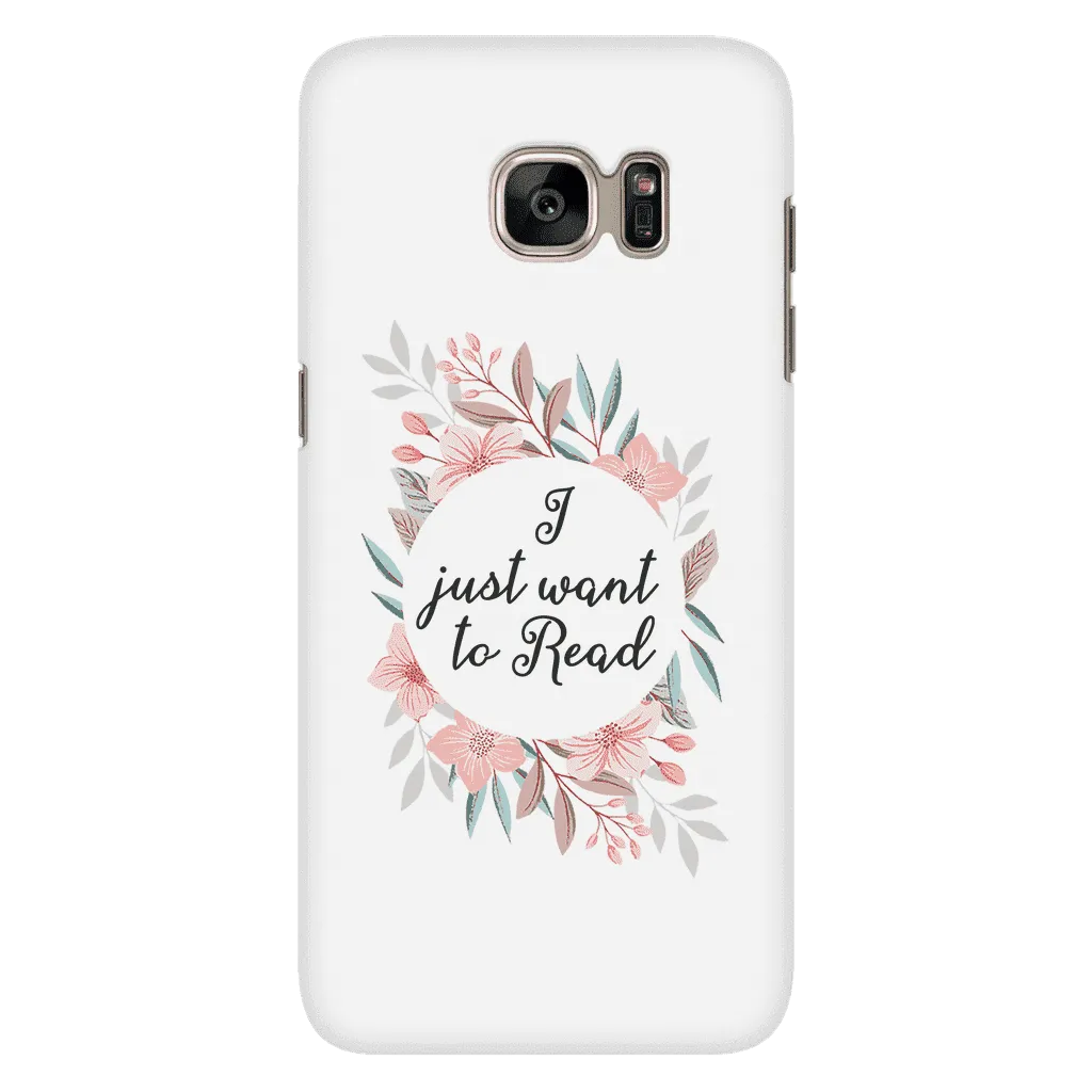 want to read floral phone case white