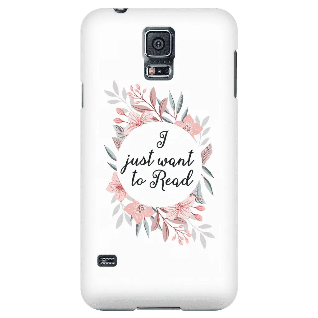 want to read floral phone case white