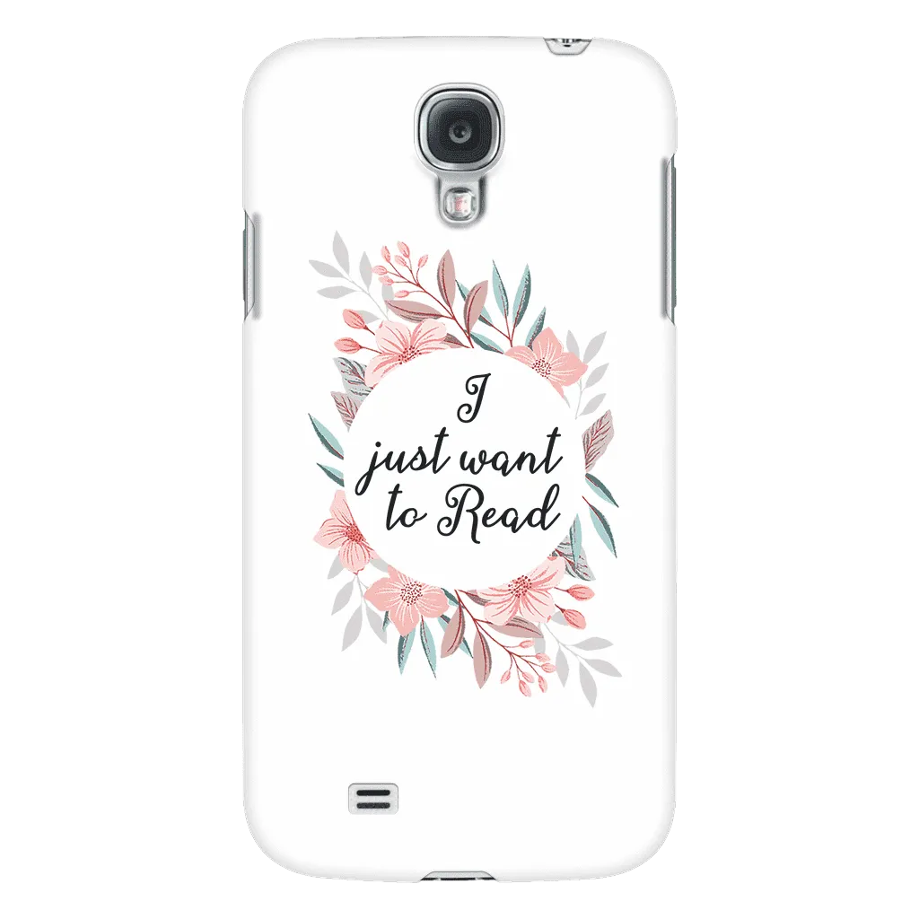 want to read floral phone case white