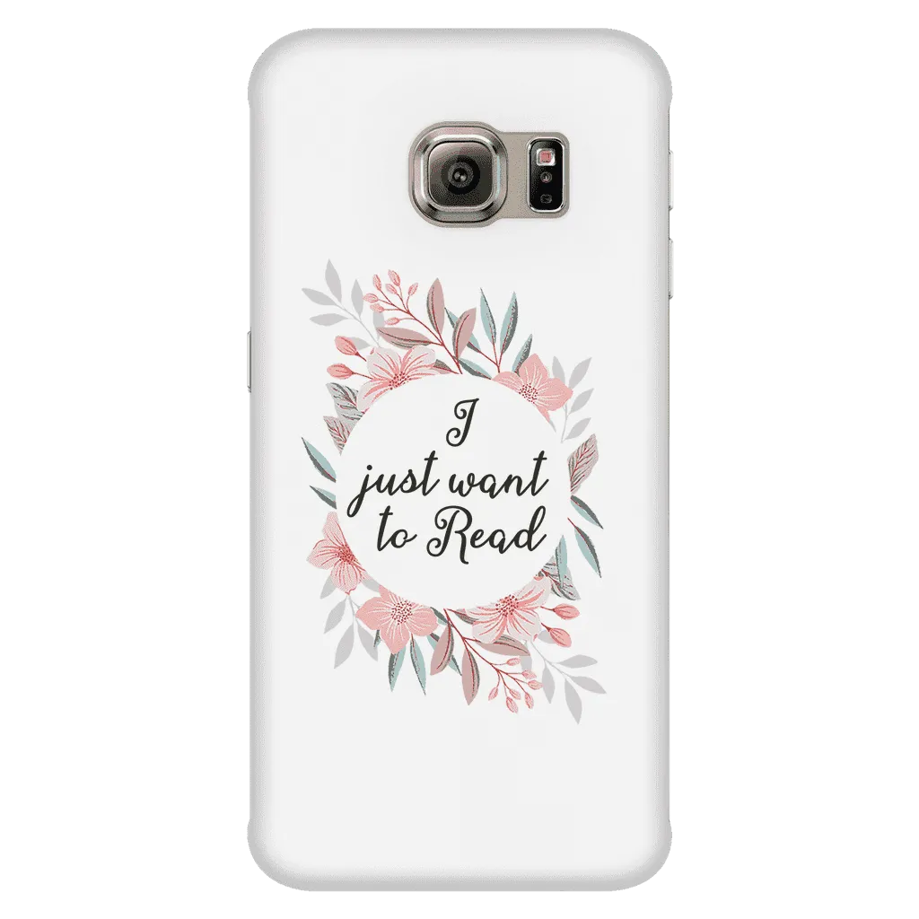 want to read floral phone case white