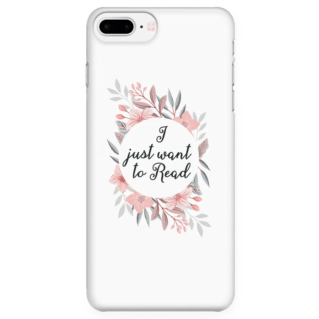 want to read floral phone case white